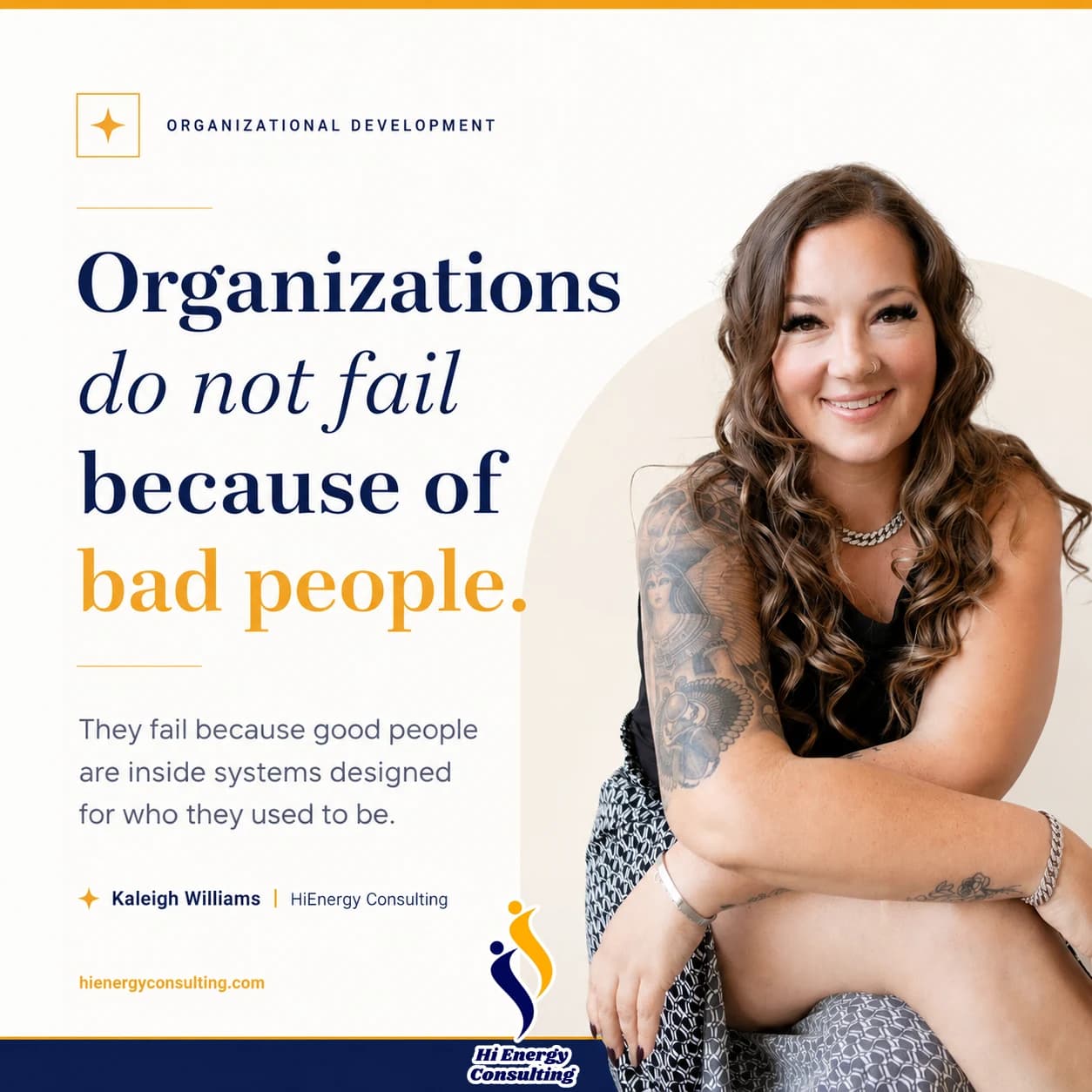 Organizations do not fail because of bad people. Good people need systems designed for the organization they are in.