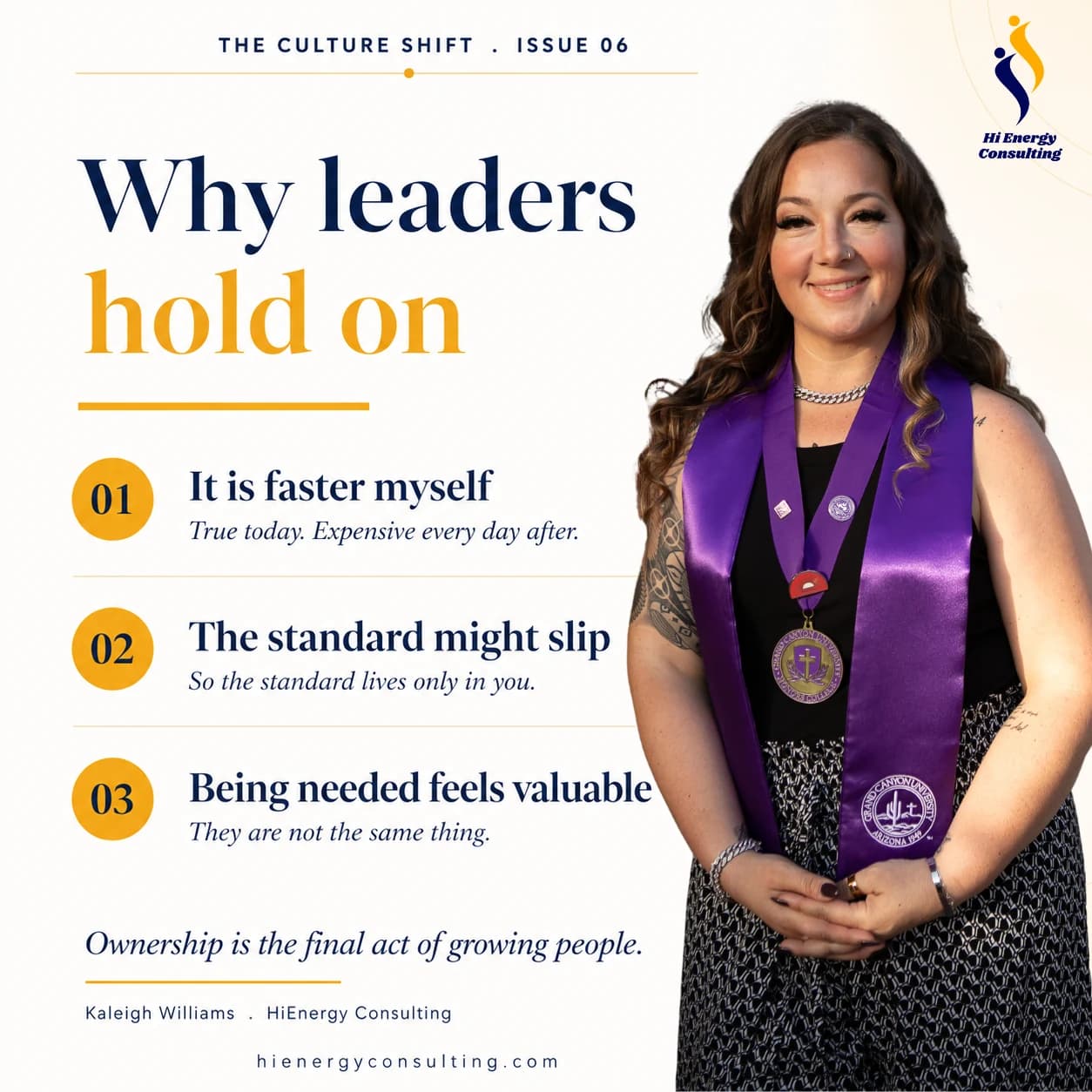 Why leaders hold on: doing it themselves feels faster, the standard might slip, and being needed feels like being valuable.