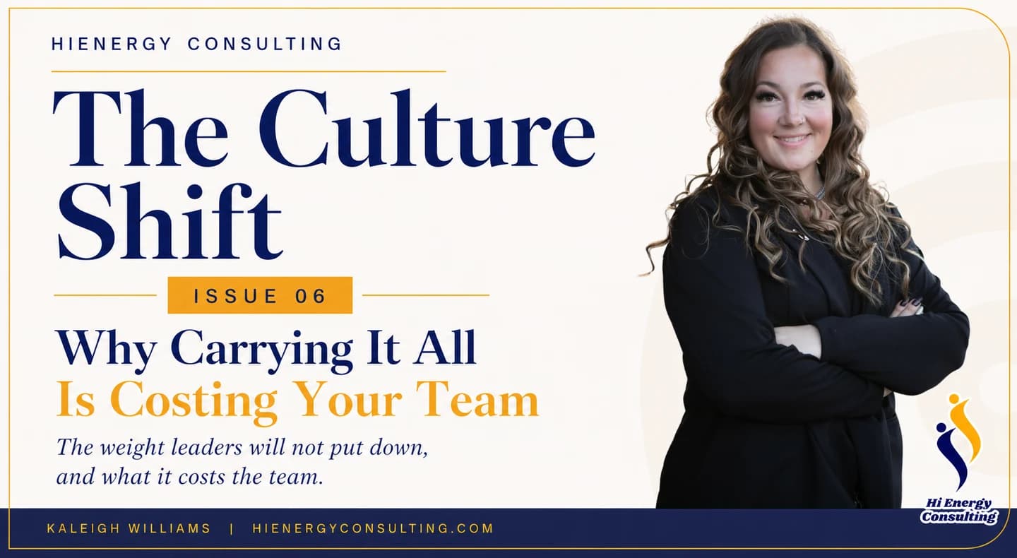 The Culture Shift, Issue 06: Why You Are Still Carrying It All. Original newsletter cover featuring Kaleigh Williams.